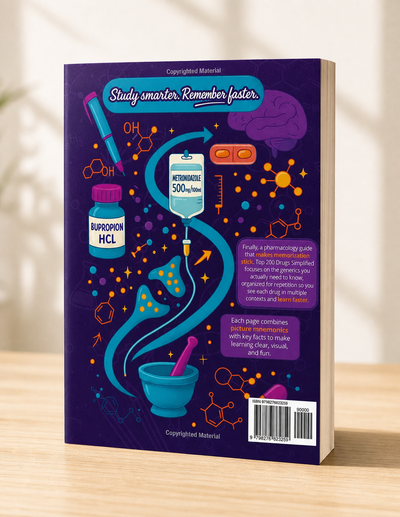 Top 200 Drugs Simplified: Pharmacology Coloring Book & Study Guide